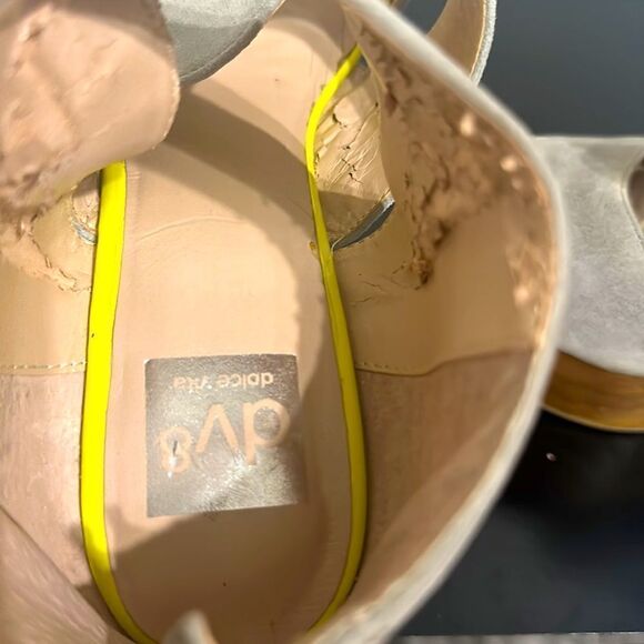DV 8 Dolce Vita Gray Platform Leather Sandals Sz 9.5 - Picture 7 of 9